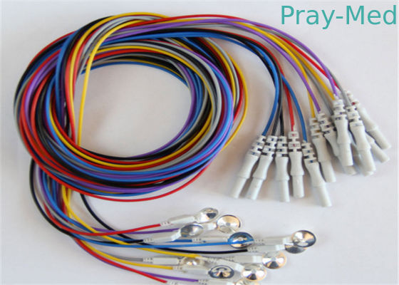 comprare Cappuccio variopinto dell'elettrodo di Eeg con i fili di piombo variopinti 10pcs/insieme di Eeg fabbricazione online