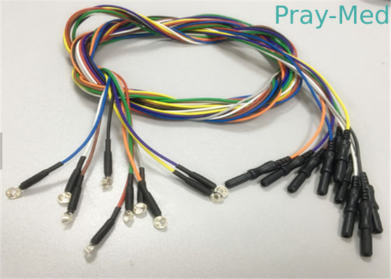 comprare Il singolo elettroencefalogramma medico cabla il cappuccio dell'elettrodo del disco di elettroencefalogramma dell'argento dorato 10mm fabbricazione online