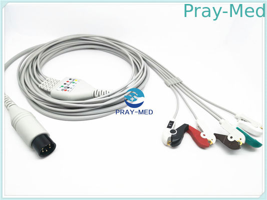 comprare Cavo 3.6m Grey White Color di Zoll Ecg del cavo di Pin Welch Allyn 5 del giro 6 fabbricazione online