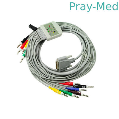 comprare Cavo di elettrocardiogramma del cavo del GHIACCIO 10 di AHA con il connettore Newtech 1206 di DB 15 della banana 3.6m fabbricazione online