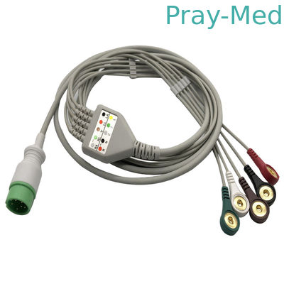 comprare Il cavo del cavo 6pin 5 ECG di Zoncare Hwatime 2.6mm con i Leadwires si rompe fabbricazione online