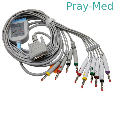 comprare Il cavo pediatrico SE-12 di elettrocardiogramma di Edan di 10 cavi esprime il rivestimento di SE-1200 3.6m TPU fabbricazione online