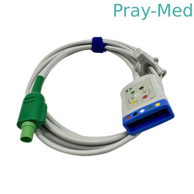 TPU dei cavi 3 o 5 del tronco di 2.4m 12PIN GE ECG materiale del rivestimento del cavo