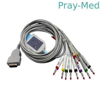 15 Pin Ekg Cable One Piece 10 Leads Con Banana 4.0 Tpu Giacca 2029893-001