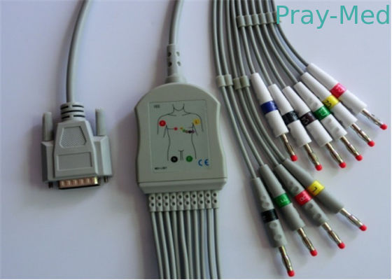 Cavo Nihon/di Goldway Kohden Ecg, Pin di Db 15 del cavo del diametro Mindray Ecg di 5.0mm