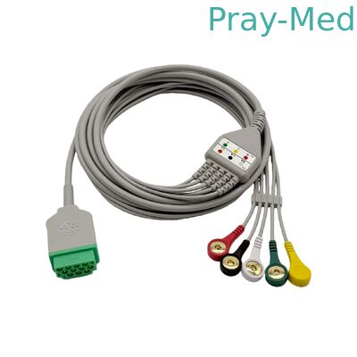 I cavi di GE Ecg del paziente, 5 conducono la norma ISO di un pezzo del CE/del cavo di GE ECG