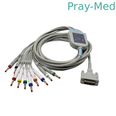 Cavo AT1/2 di elettrocardiogramma di Schiller con il diametro lungo del connettore di PIN di DB 15 della vite 5.0mm