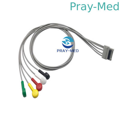 Cavo Holter Ecg Cable del rivestimento BTL-08 5 di TPU 102cm per 12 Manica