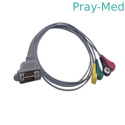 Connettore paziente del cavo 0.9m Holter Cable Snap Clip Banana dei cavi ECG del DMS 4