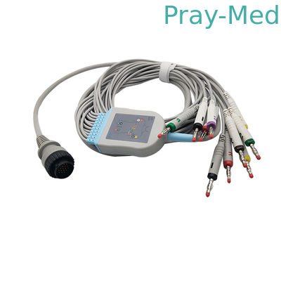Cavo di elettrocardiogramma del cavo 3.6m di Pin 10 di Kenz 16 con l'estremità 63050074 della banana 63050075 PC-104
