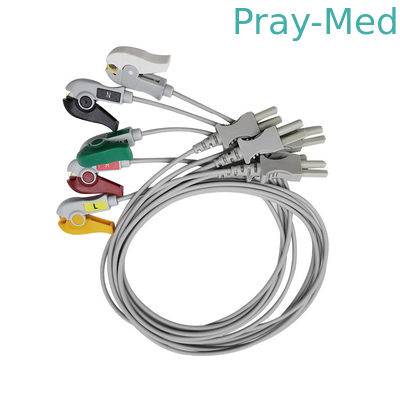 Rottura del Leadwire del cavo ECG di Spacelabs 5/rivestimento 0.9m grigi della clip TPU 700-0007-08 700-0006-08