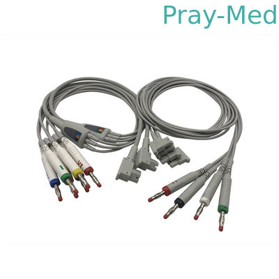 HP/cavo elettrocardiogramma di HP con 10 fili di piombo 2 Pin Connector Grey Color 989803151651