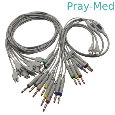Edan 18 conduce i cavi del ekg del ecg per il gemello Pin Length TPU di SE-18 SE-1515