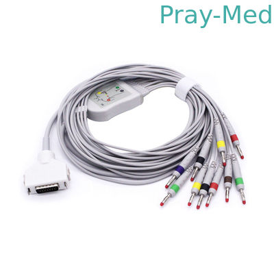 Cavo di un pezzo di Fukuda Denshi ECG, cavo durevole di Ecg del connettore di Pin di DB 15