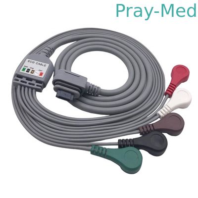 5/7 di cavo del holter dello SGOMBRO della rottura ECG GE del cavo con la rottura, IEC 2.5m Grey Color 2008594-001/2008594-002/2008594-004