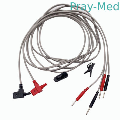 Cavo paziente di ECG per i dispositivi di NMES che inghiottono il PVC del cavo 1.5m di terapia bianco o l'altro colore