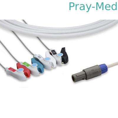 Cavo paziente del cavo ECG di Petas 4 con un arraffone di 6 Pin/peso di pizzico 0.7lb