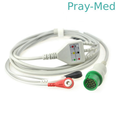 cavo di Spacelabs Ecg del diametro di 4.0mm, cavo di 3/5Lead 17pin Ecg con filo di piombo
