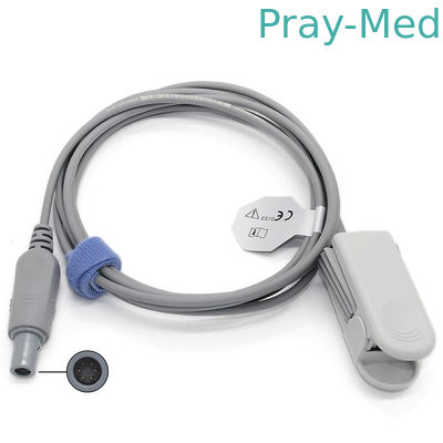 Cavo del rivestimento di grado 3m TPU del connettore 60 del sensore 6pin di Edan Adult Spo 2
